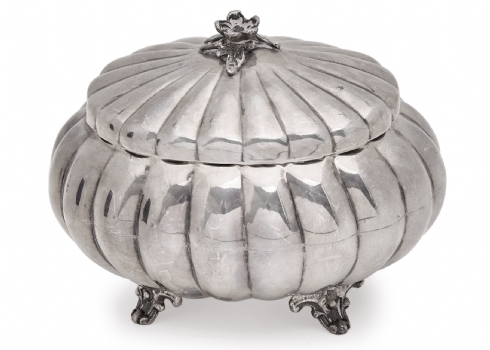 כלי כסף (לאתרוג או סוכר) עשוי כסף סטרלינג (חתום 925), הפנים מוזהב משקל: 293 גרם