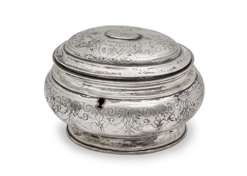 קופסת אתרוג אוסטרו-הונגרית עתיקה עשויה כסף '800'