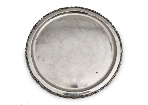 מגש כסף מקסיקני, מעוטר וחתום, עשוי כסף 'סטרלינג' '925', משקל: 1,074 גרם