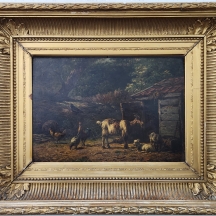 סימון ואן דן ברג (Simon van den Berg, 1812-1891) - 'תיש ליד תרנגולות'