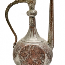 אפטבה פרסי אסלאמי עתיק מהתקופה הקאג'רית שאריות ציפוי בדיל