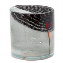 כד גדול ומסיבי עשוי זכוכית סטודיו בניפוח יד, חתום