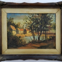 'עצים על שפת נחל' - שמן על לוח