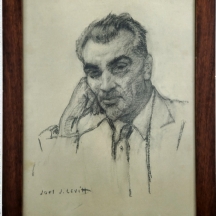 ג׳ואל ג׳יי. לוויט (Joel J. Levitt 1875-1937) 'שמריהו לוין', רישום פחם על נייר