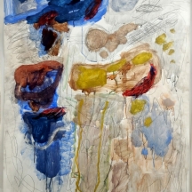 אביגדור סטימצקי (Avigdor Stematsky)  'מופשט', ציור גדול, אקוורל וטמפרה על נייר