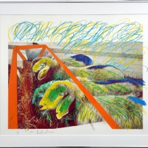 מנשה קדישמן (Menashe Kadishman) - 'עדר כבשים' - ליטוגרפיה יפה וגדולה, ממוסגרת