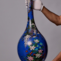 אגרטל ריצפה קלואזונה (Cloisonne) יפני עתיק איכותי וגדול