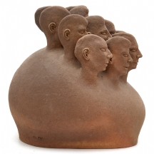 דוד מוריס (David Morris) - פסל חימר בדמות ראשי גברים