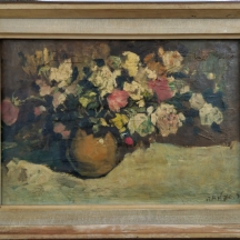 אד אדלר (Ed Adler) - 'כד פרחים', שמן על בד, חתום