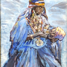 'הגר וישמעאל' - שמן על בד, חתום במונוגרם ומתוארך 2013