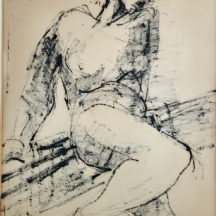 'עירום נשי', דיו על נייר חתום