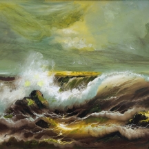 וו. צ'סטר (W. Chester)  'סצנת ים', שמן על בד חתום