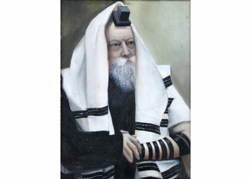 ציור שמן על בד, 'הרבי מלובביץ''