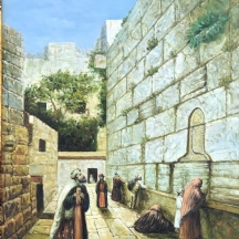 'מתפללים בכותל' - ציור שמן על בד