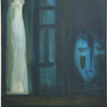 משה ינוקא (1932-2003) 'דמויות בכחול', חתום