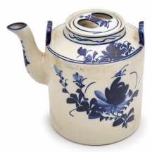 קומקום פורצלן סיני וינטג’ בעיטור כחול-לבן