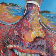 אדם סימונדס (Adam Simmonds) - 'חוף ים' אקרילי על בד