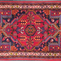 שטיח פרסי בעבודת יד  צמר, דגם גאומטרי צבעוני