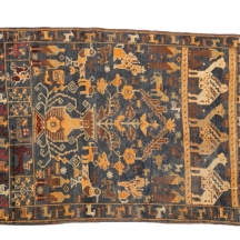 שטיח אוריינטלי עתיק בעבודת יד - דגם חיות וציפורים