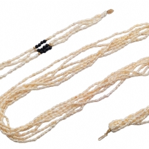 זוג תכשיטי פנינים, עשויים פניני אורז: שרשרת וצמיד