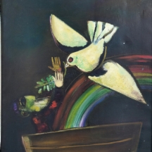 ליאו רוט (Leo Roth) 'תיבת נוח' - שמן על בד, חתום