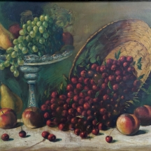 'טבע דומם עם סלסילת דובדבנים' - ציור איטלקי עתיק בן כמאה שנה מתחילת המאה העשרים