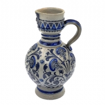 אגרטל קרמיקה עשוי חרס מעוטר בזיגוג מלח (Salt-glaze)