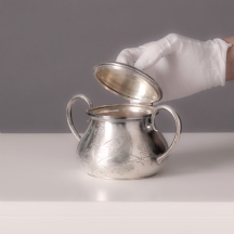 כלי כסף רוסי עתיק לסוכר מתקופת סגנון האר נובו מתוצרת הצורף איבן סלטיקוב