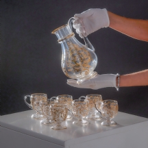 סט זכוכית צרפתי מבית Saint Louis, דגם Cluny כולל קנקן ושבע כוסות