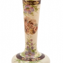 אגרטל זכוכית בריסטול (bristol glass) אנגלי עתיק, מהמאה ה-19