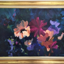 מיליה לאופר - 'פרחים' - ציור גדול ויפה במיוחד, שמן על בד, חתום