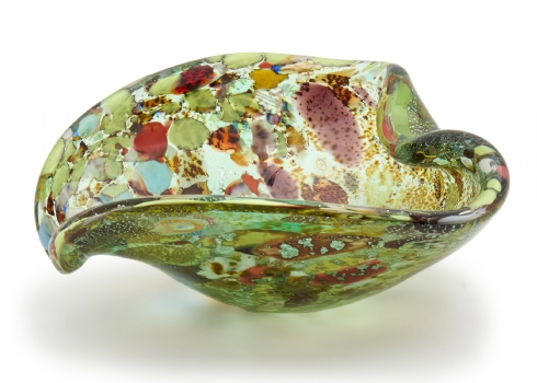 מאפרה בצורת לב מזכוכית “End of Day”, מורנו עבודת ניפוח ידנית