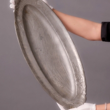 מגש אר נובו גרמני עתיק לדגים, עשוי פיוטר, לא חתום