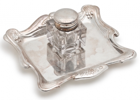 קסת דיו אנגלית עתיקה מתקופת סגנון האר נובו מתוצרת: 'Marples, Wingfield & Sons'