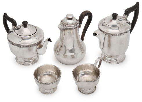 סט אנגלי מצופה כסף מתוצרת VINERS Sheffield, עם קנקן שוקו צרפתי עתיק