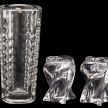 זוג פמוטי קריסטל St. Louis - ואגרטל זכוכית