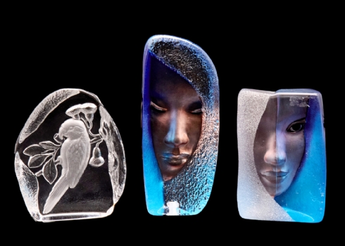 שלוש משקולות נייר מזכוכית - עיצוב Mats Jonasson, שוודיה