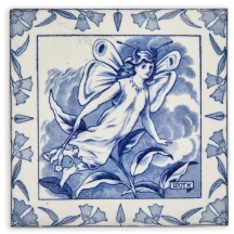 אריח פורצלן אנגלי עתיק מתוצרת Josiah Wedgwood & Sons Etruria