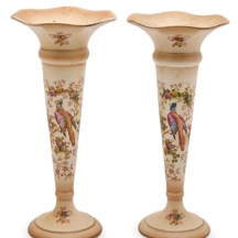 זוג כדי חרס אנגלים ויקטוריאניים עתיקים תוצרת קראון דבון (Crown Devon), חתומים