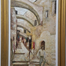 יעקוב ווסובר (Jacob Vassover) - 'סמטאות בצהרי היום', שמן על בד חתום