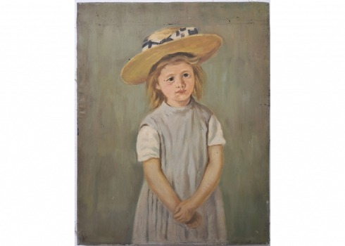 יעקוב ווסובר (Jacob Vassover) - 'נערה עם כובע', שמן על בד
