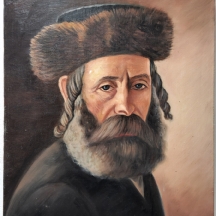 יעקוב ווסובר (Jacob Vassover) - 'רב עם פאות', שמן על בד, חתום