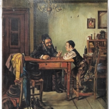 יעקוב ווסובר (Jacob Vassover) - 'רב מלמד תורה', שמן על בד, חתום