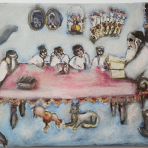 יעקוב ווסובר (Jacob Vassover) - 'רב בכולל' שמן על בד, חתום