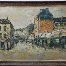 'דמויות ברחוב' - שמן על בד, חתום