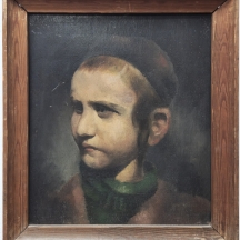 'נער יהודי' - שמן על לוח, לא חתום