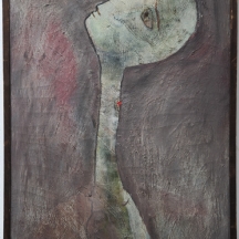 אוזיאש הופשטטר - 'נער אפור על סגול', שמן על בד חתום