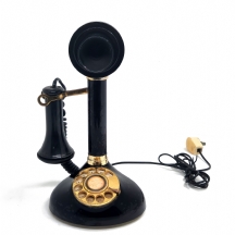 טלפון וינטג’ בסגנון Candlestick – Leever Bros, שחור