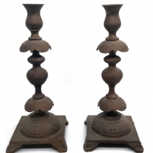 זוג פמוטי שבת פולניים עשויים מתכת