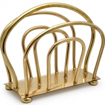 מתקן מגזינים וינטג׳ עשוי פליז בסגנון מודרניסטי